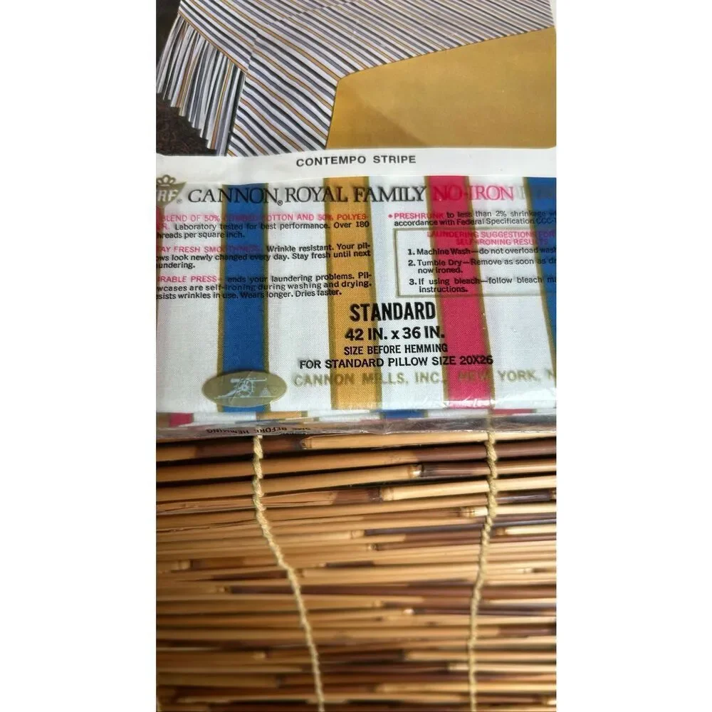 Cannon Royal Family Vintage Standard Pillowcases (2) NIP Contempo Stripe